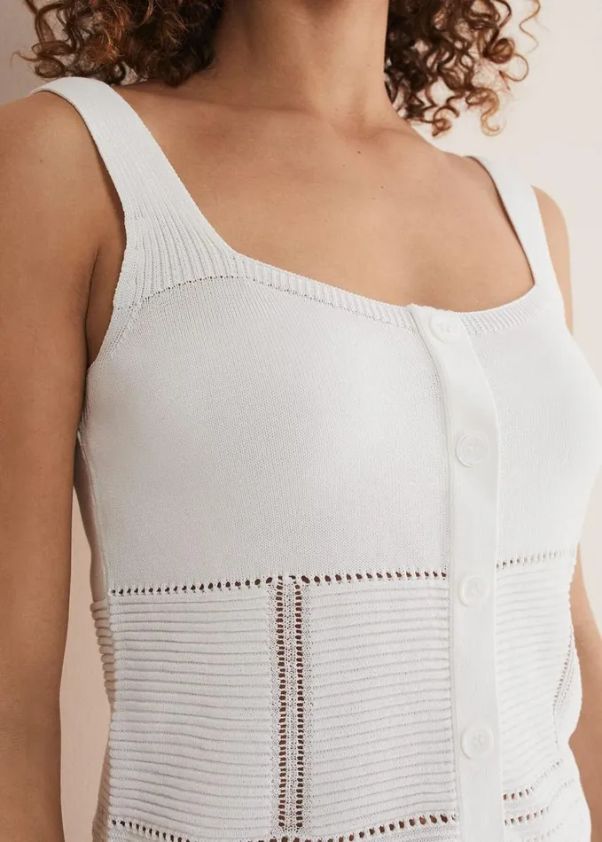 Phase Eight Clara Knit CoOrd Vest White Women Knitwear