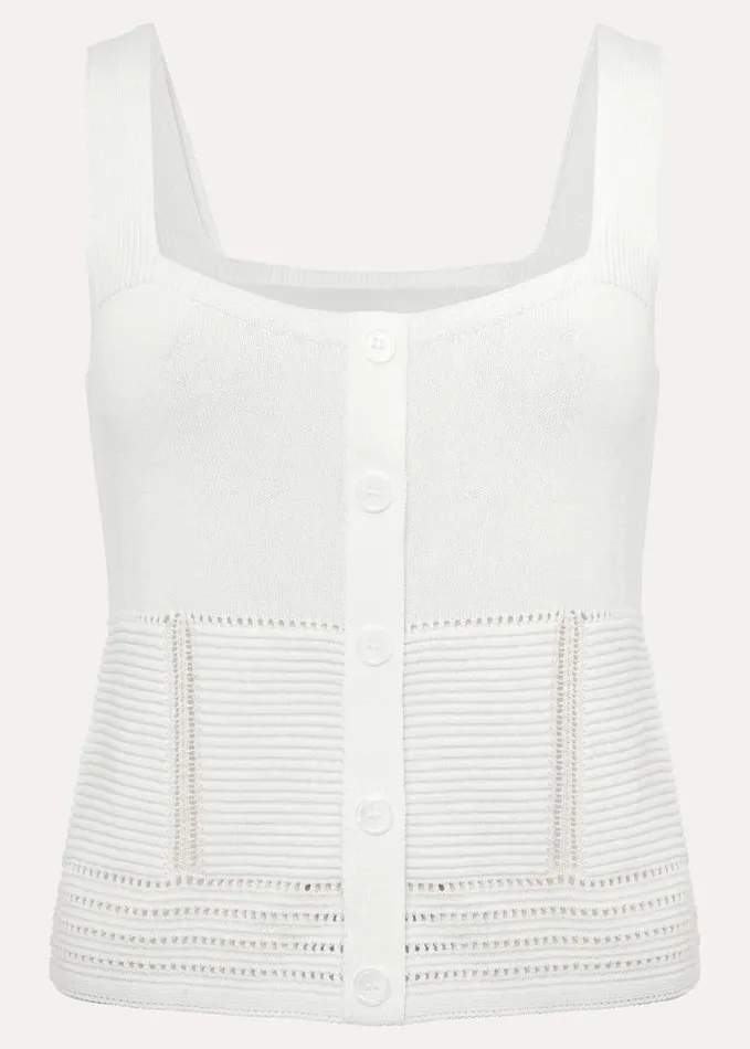 Phase Eight Clara Knit CoOrd Vest White Women Knitwear