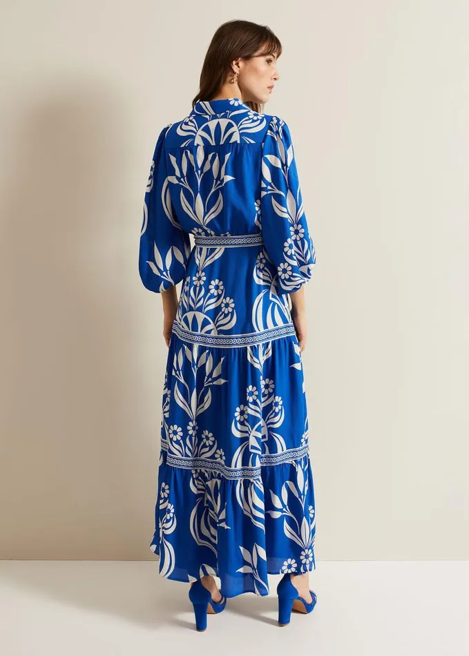 Phase Eight Coralie Print Shirt Midaxi Dress Multicoloured Women Dresses