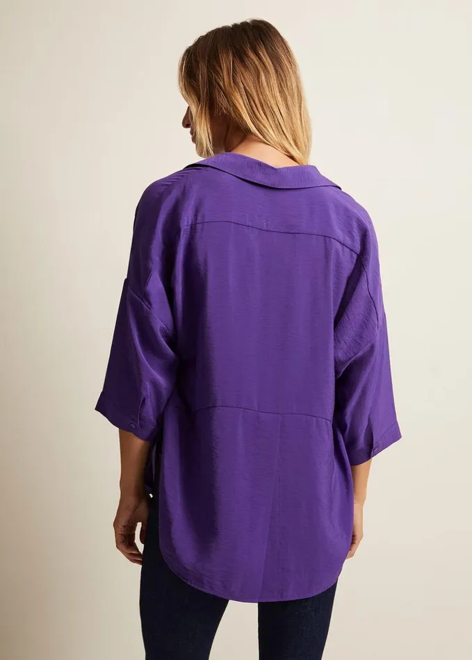 Phase Eight Cynthia Longline Shirt Purple Women Shirts and Blouses