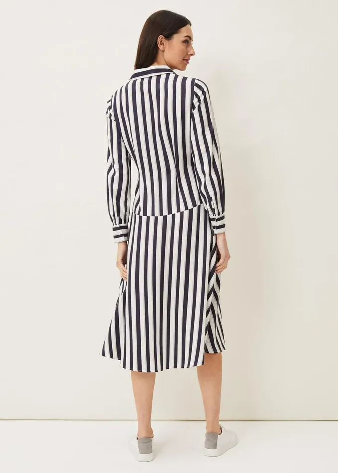Phase Eight Dasha Stripe Dress Navyivory Women Dresses