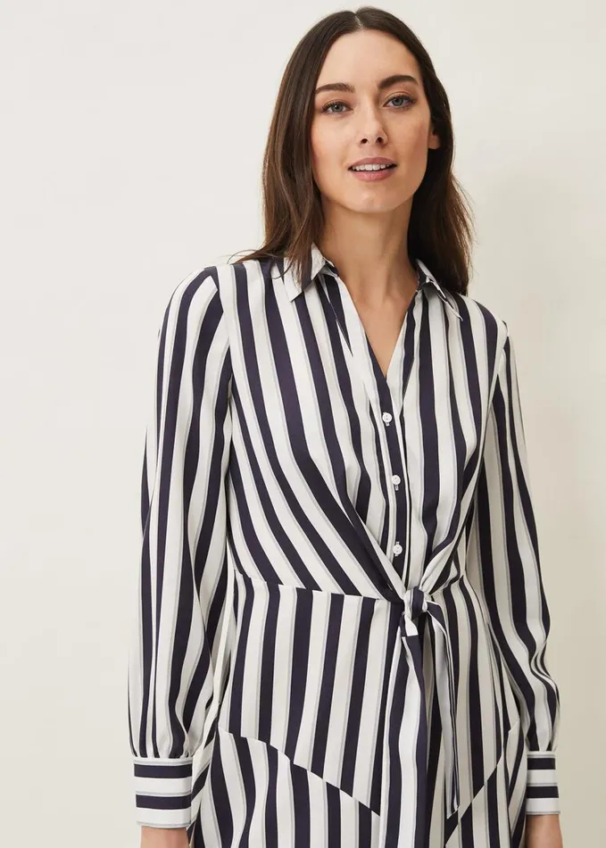 Phase Eight Dasha Stripe Dress Navyivory Women Dresses
