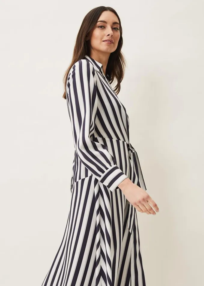 Phase Eight Dasha Stripe Dress Navyivory Women Dresses