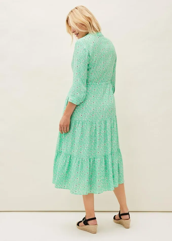 Phase Eight Diana Floral Midi Dress Green Women Dresses