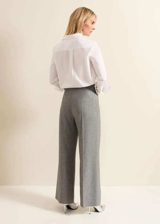 Phase Eight Dilly Pleat Detail Wide Leg Trouser Grey Women Trousers