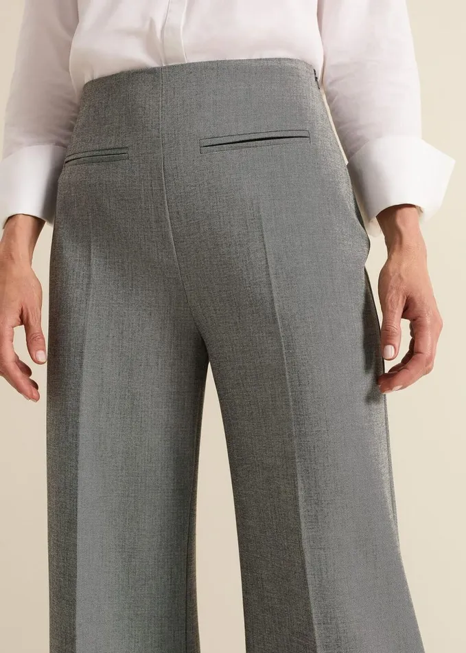Phase Eight Dilly Pleat Detail Wide Leg Trouser Grey Women Trousers