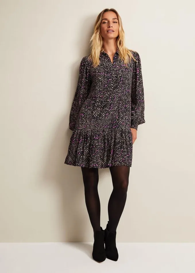 Phase Eight Dolly Snake Swing Dress Purple Women Dresses
