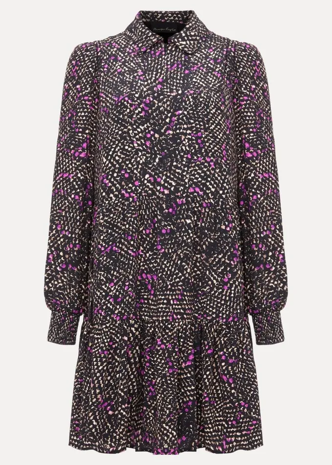 Phase Eight Dolly Snake Swing Dress Purple Women Dresses