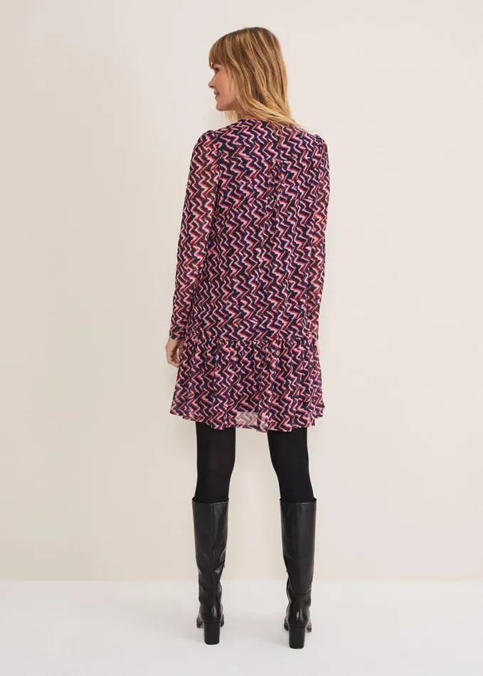 Phase Eight Dorathy Zig Zag Mesh Dress Multicoloured Women Dresses