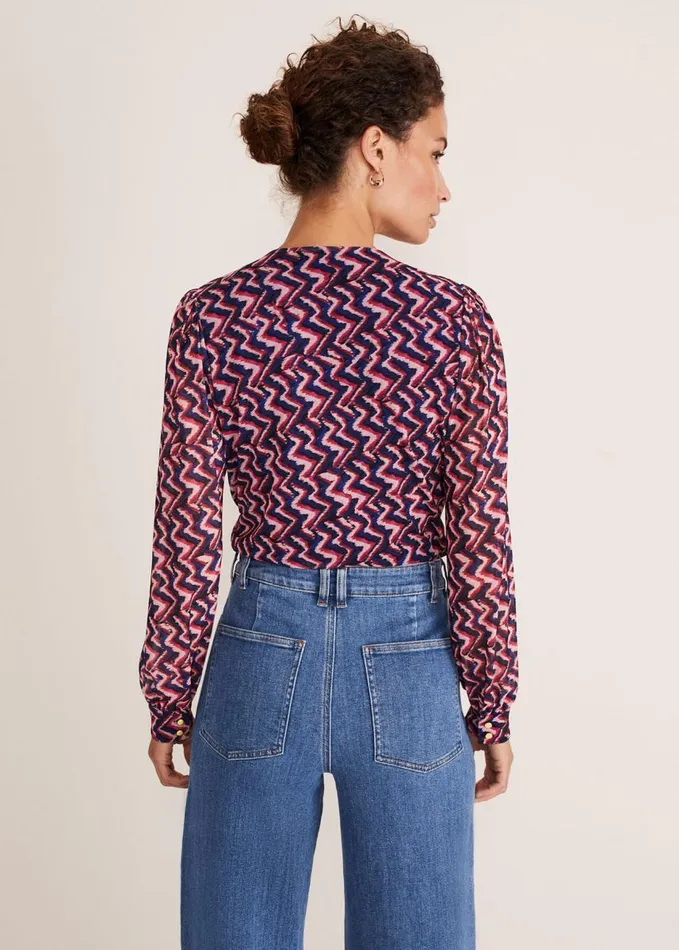 Phase Eight Dorathy Zig Zag Mesh Top Multicoloured Women Tops and TShirts