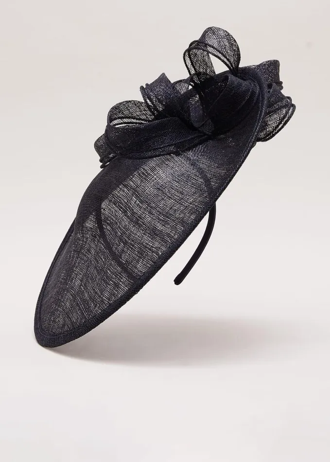 Phase Eight Double Bow Round Disc Fascinator Navy Women Fascinators and Hats