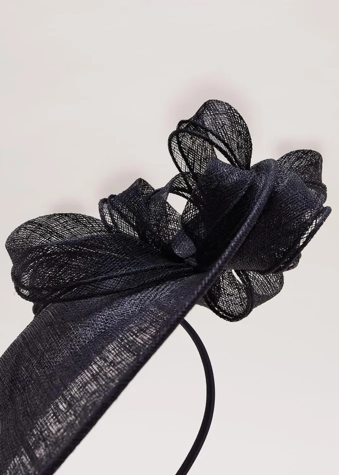 Phase Eight Double Bow Round Disc Fascinator Navy Women Fascinators and Hats