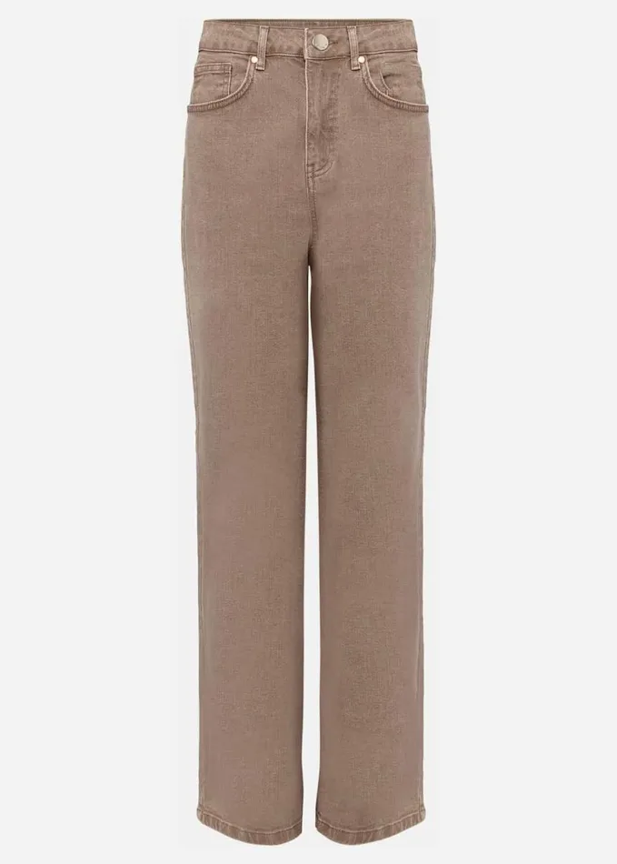 Phase Eight Eleyana Clay Dye Wide Leg Jean Grey Women Trousers