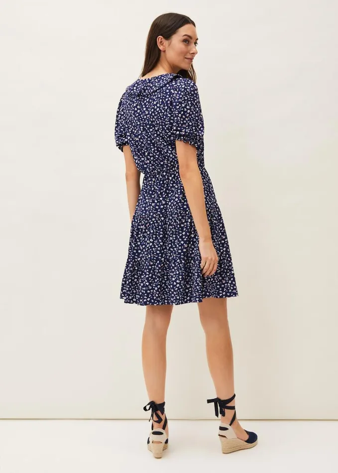 Phase Eight Emily Ditsy Print Dress Navy Women Dresses