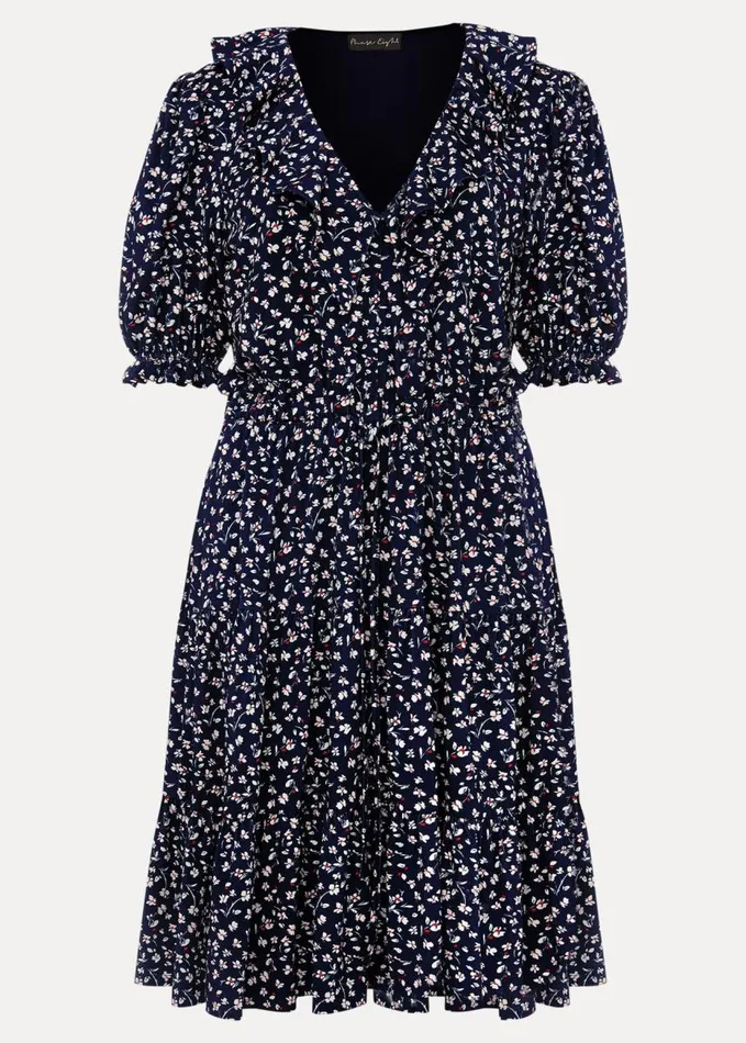 Phase Eight Emily Ditsy Print Dress Navy Women Dresses