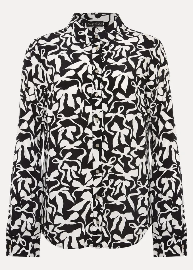 Phase Eight Era Abstract Bow Shirt Blackivory Women Shirts and Blouses