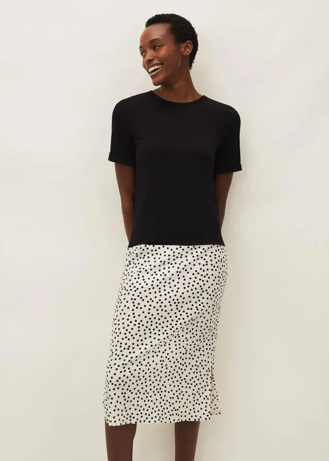 Phase Eight Fae Colourblock Spot Dress Blackivory Women Dresses