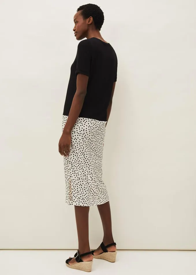 Phase Eight Fae Colourblock Spot Dress Blackivory Women Dresses
