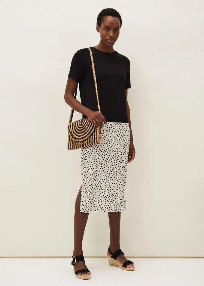Phase Eight Fae Colourblock Spot Dress Blackivory Women Dresses