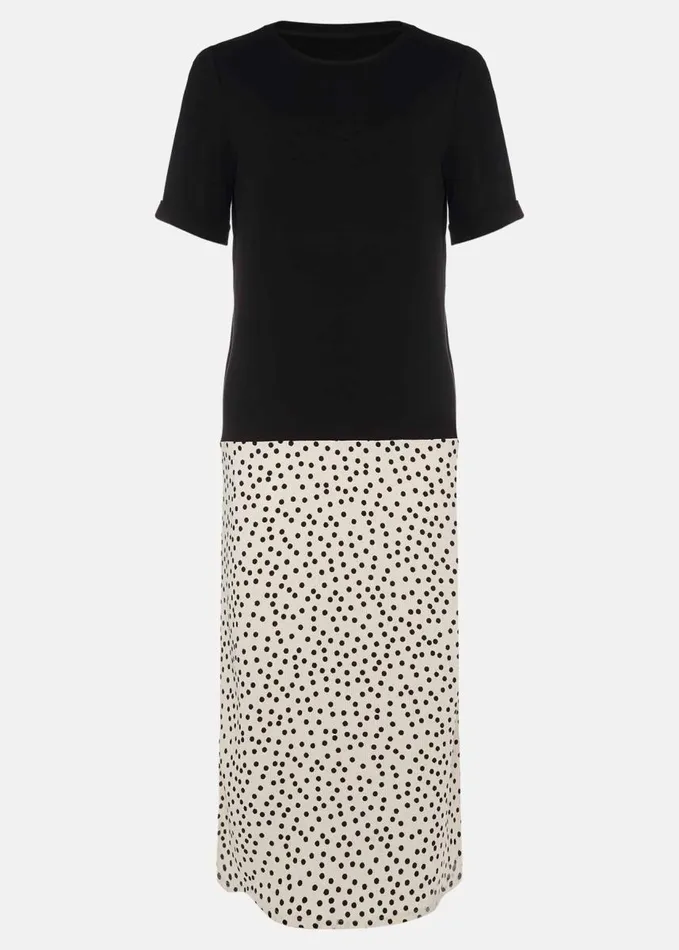 Phase Eight Fae Colourblock Spot Dress Blackivory Women Dresses