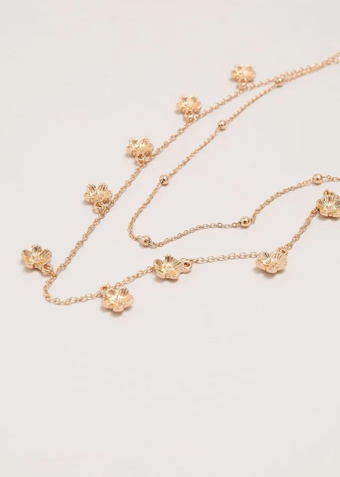 Phase Eight Flower Chain Necklace Gold Women Jewellery