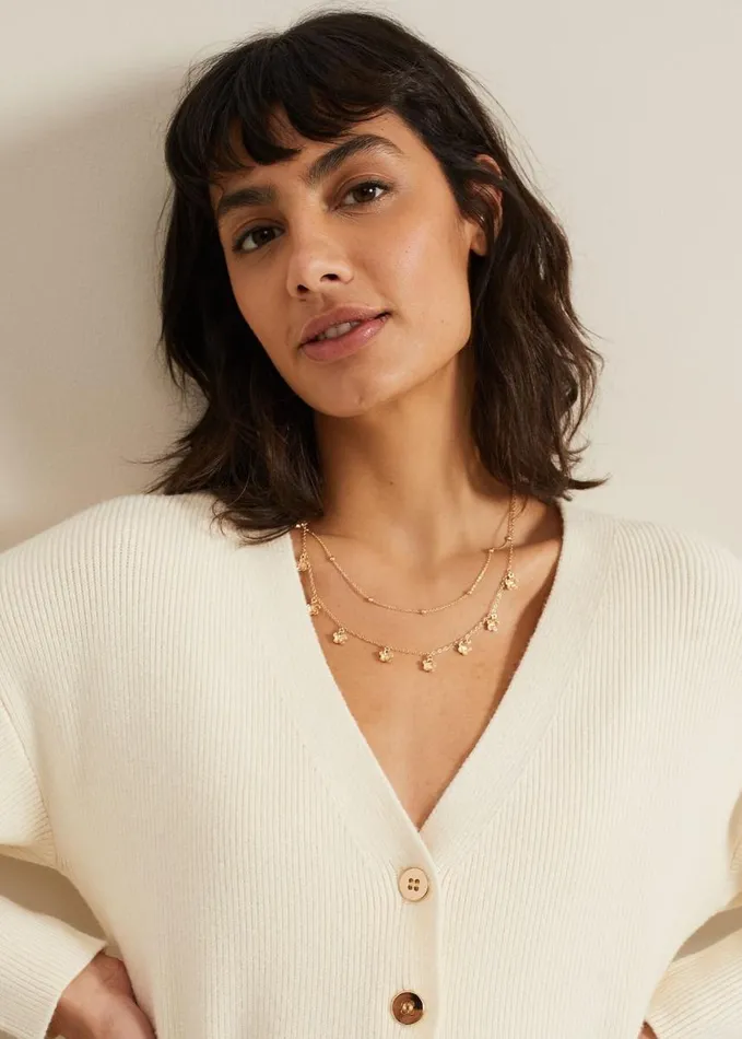 Phase Eight Flower Chain Necklace Gold Women Jewellery