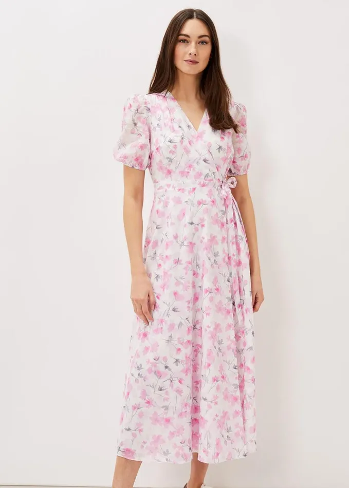 Phase Eight Gabriella Floral Wrap Dress Pink Multi Women Dresses