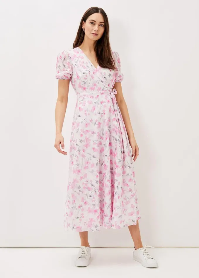 Phase Eight Gabriella Floral Wrap Dress Pink Multi Women Dresses
