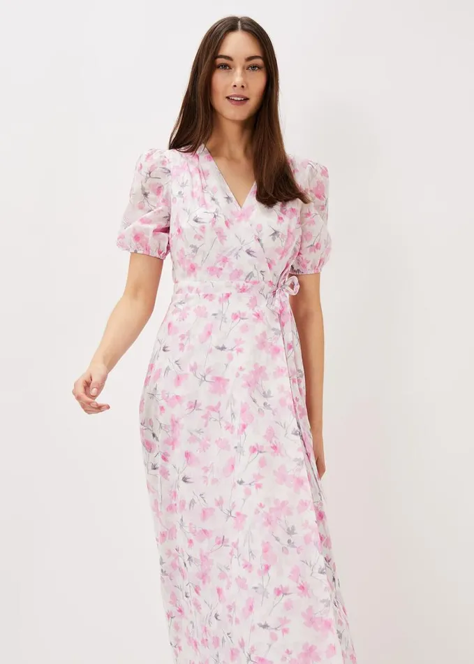 Phase Eight Gabriella Floral Wrap Dress Pink Multi Women Dresses