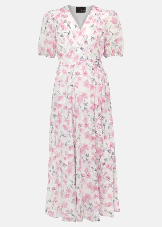 Phase Eight Gabriella Floral Wrap Dress Pink Multi Women Dresses