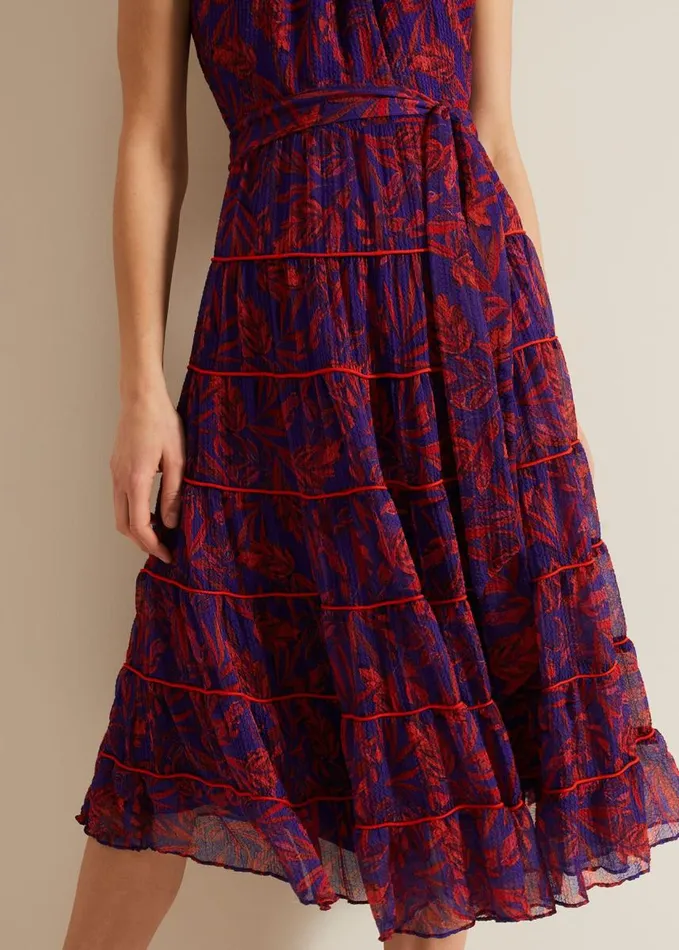 Phase Eight Gillian Halterneck Midi Dress Violetmulti Women Dresses