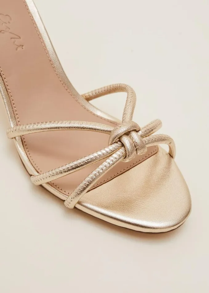 Phase Eight Gold Open Toe Heels Gold Women Heels