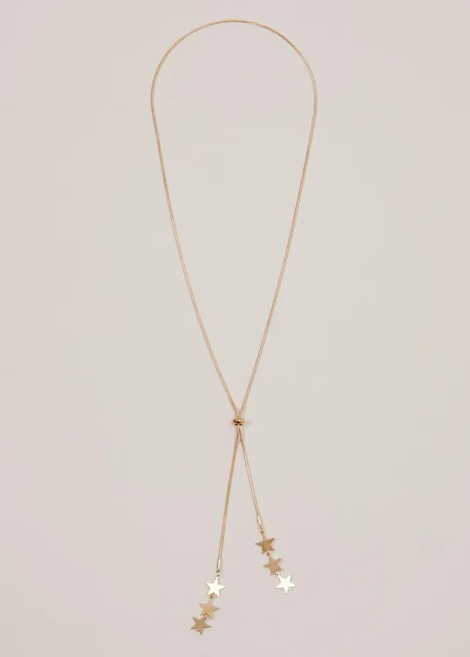 Phase Eight Gold Star Lariat Necklace Gold Women Jewellery