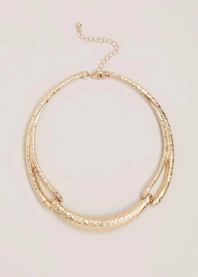 Phase Eight Gold Textured Collar Necklace Gold Women Jewellery