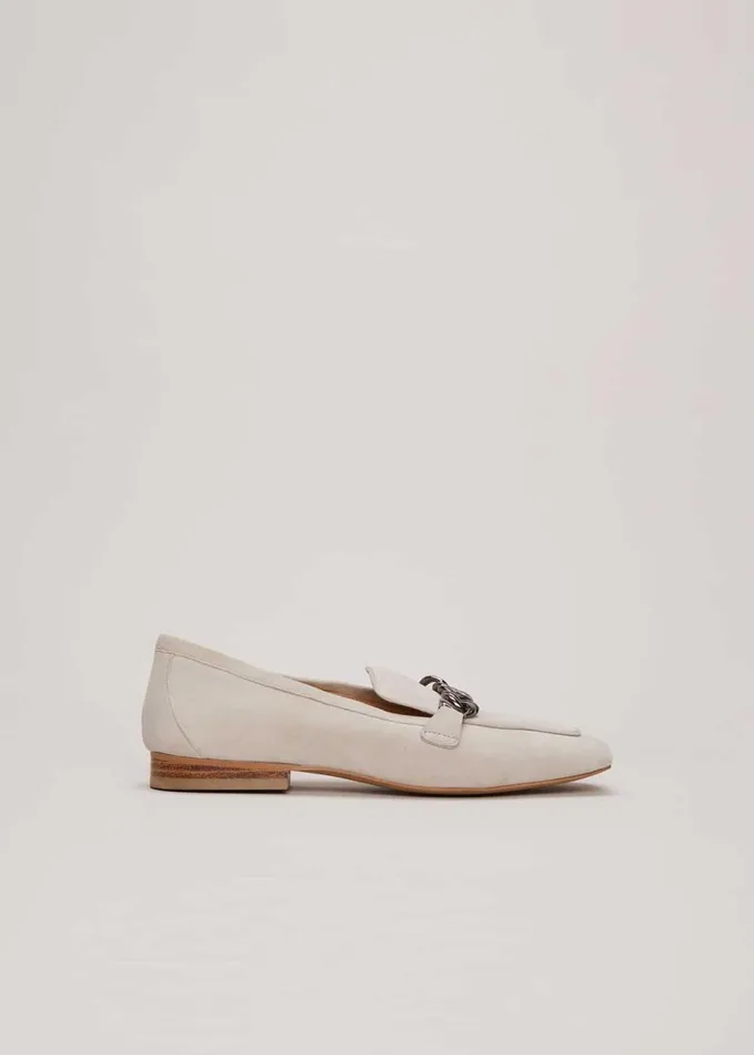Phase Eight Grey Chain Detail Loafers Light Grey Women Flats