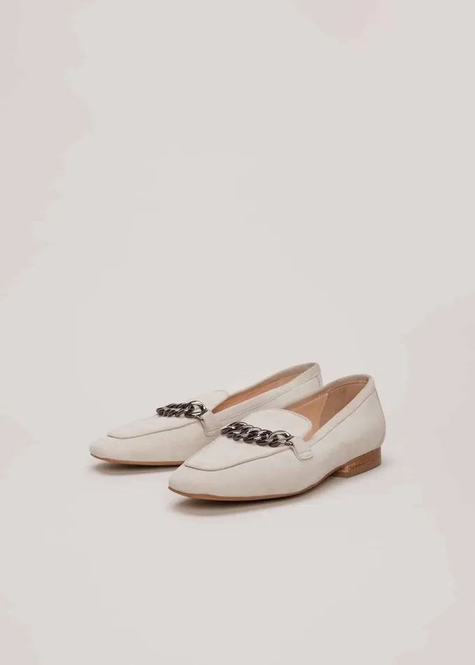 Phase Eight Grey Chain Detail Loafers Light Grey Women Flats