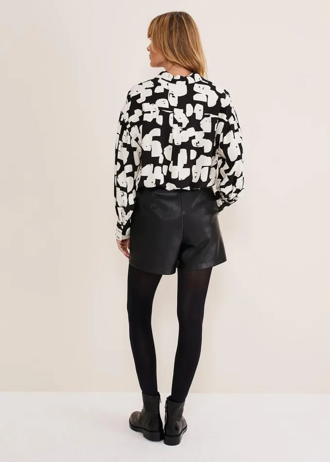 Phase Eight Hadley Pleather Shorts Black Women Trousers
