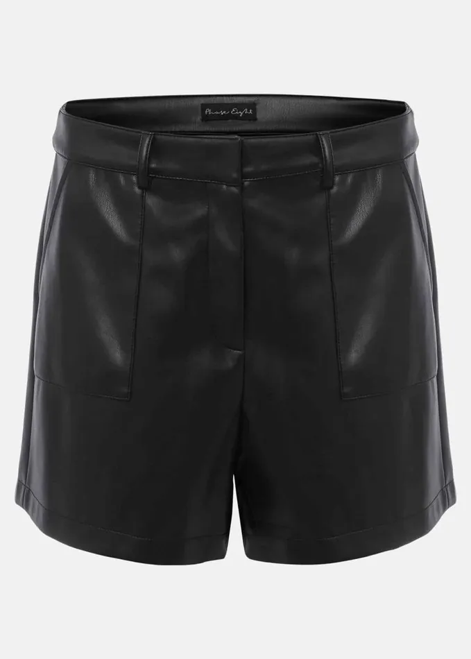 Phase Eight Hadley Pleather Shorts Black Women Trousers