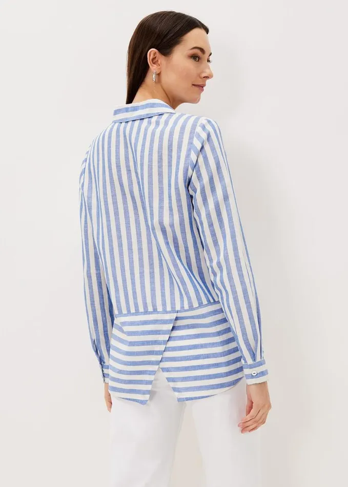 Phase Eight Hannah Linen Stripe Blouse Blueivory Women Shirts and Blouses
