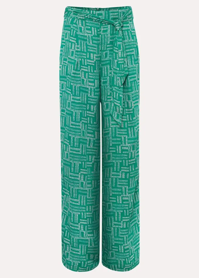 Phase Eight Hatty Wide Leg Trousers Greenstone Women Trousers