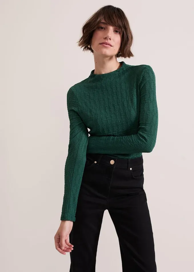 Phase Eight Haylee Sleeveless Texture Top Green Women Tops and TShirts