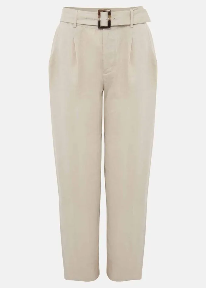 Phase Eight Hazel Linen Tapered Trousers Stone Women Trousers