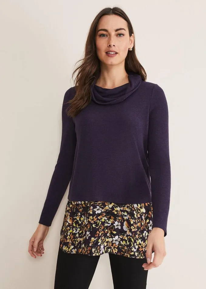 Phase Eight Heiley Double Layer Top Greenstone Women Tops and TShirts