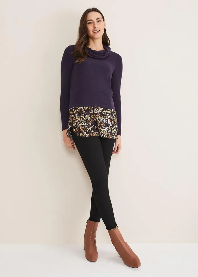 Phase Eight Heiley Double Layer Top Greenstone Women Tops and TShirts
