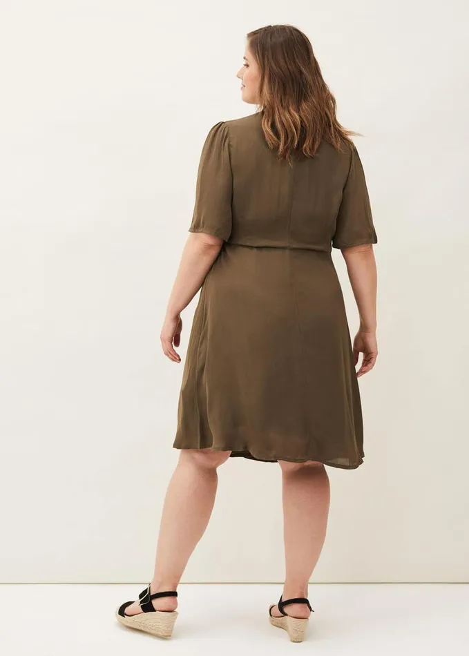 Phase Eight Henley Tie Dress Khaki Women Dresses