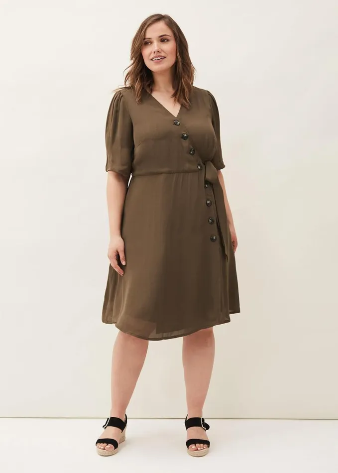 Phase Eight Henley Tie Dress Khaki Women Dresses