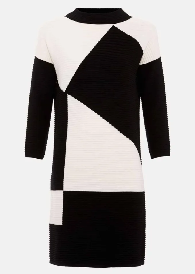 Phase Eight Hetty Ripple Colour Block Tunic Blackivory Women Dresses