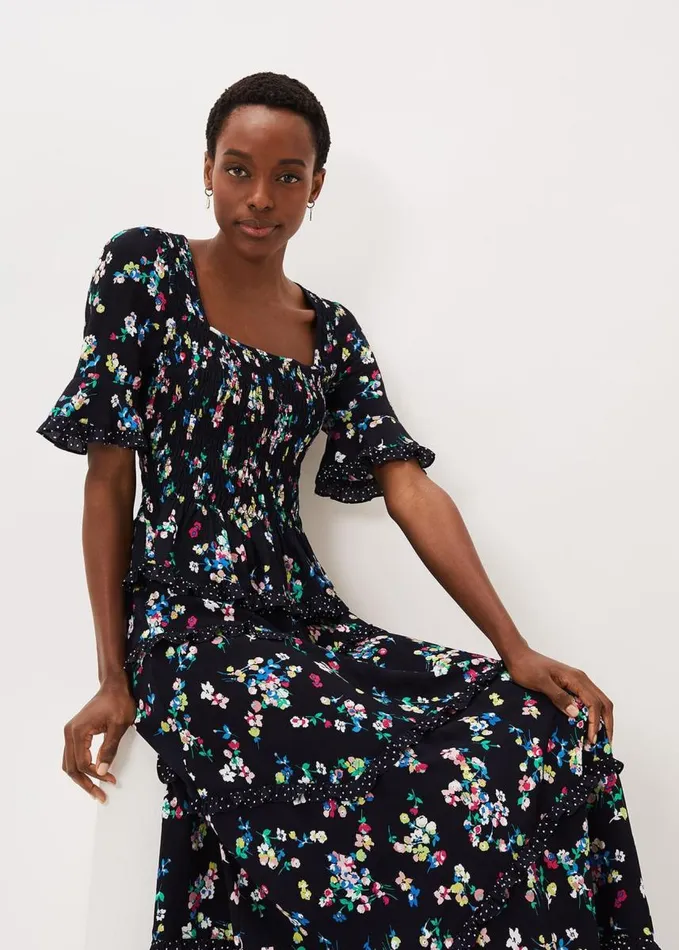 Phase Eight Hudson Floral CoOrd Blouse Blackivory Women Shirts and Blouses