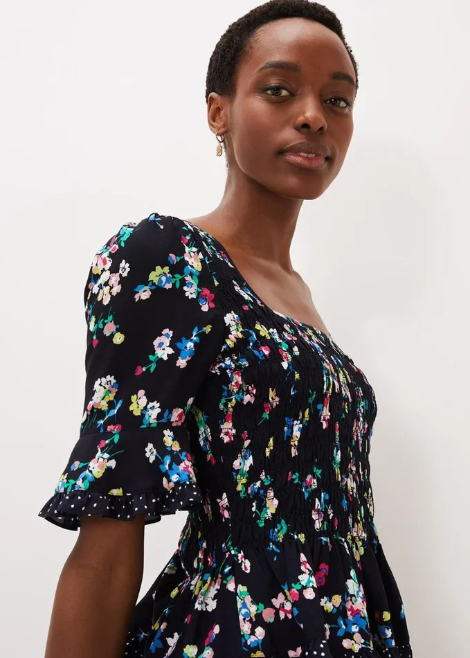 Phase Eight Hudson Floral CoOrd Blouse Blackivory Women Shirts and Blouses