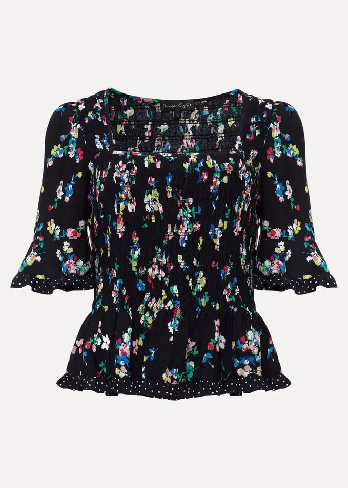 Phase Eight Hudson Floral CoOrd Blouse Blackivory Women Shirts and Blouses
